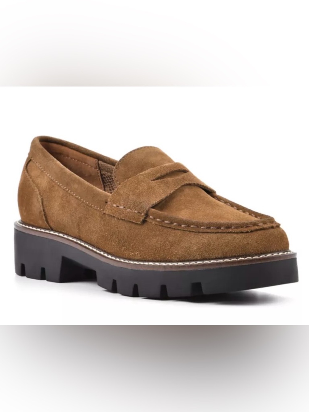 NWT Women’s White Mountain Gunner Suede Loafers Medium Brown - Size 7 1/2